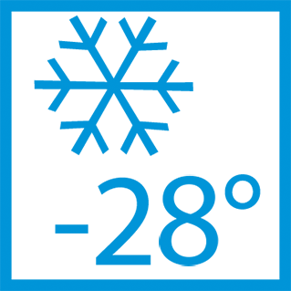 Garantierter Betrieb bis zu -28°C