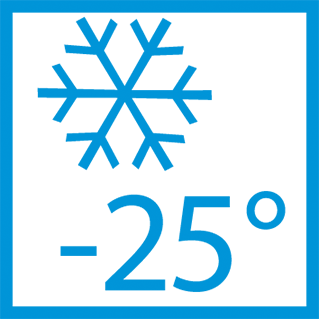 Garantierter Betrieb bis zu -25 °C