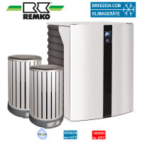 Remko Set HTS 260 + 2 x Wärmepumpe (Alu/Holzoptik)...