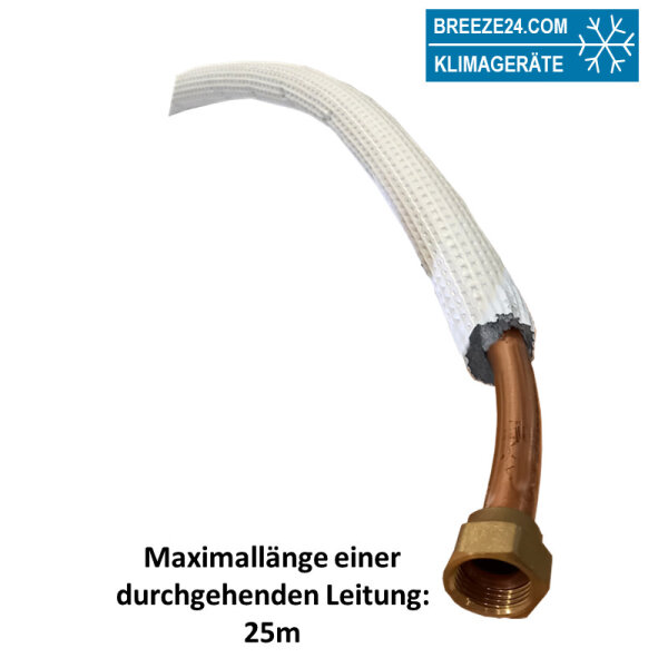 3/8" (9,52mm) Kältemittel-Einzelleitung isoliert und gebördelt