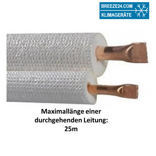 1/4" / 1/2" (6,35/12,7mm) DUO-Kältemittelleitung isoliert