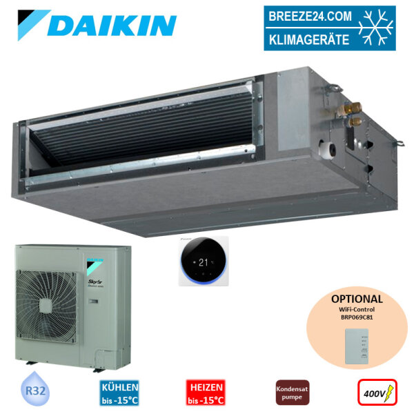 Daikin Set Kanalgerät 9,5 kW - FBA100A + RZASG100MY1 R32 400V (Fernbedienung wählbar) R32 Klimaanlage
