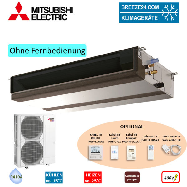 Mitsubishi Electric Set Kanaleinbaugerät 12,5 kW - PEAD-M125JA2 + PUHZ-SHW140YHA-A 400V Klimaanlage