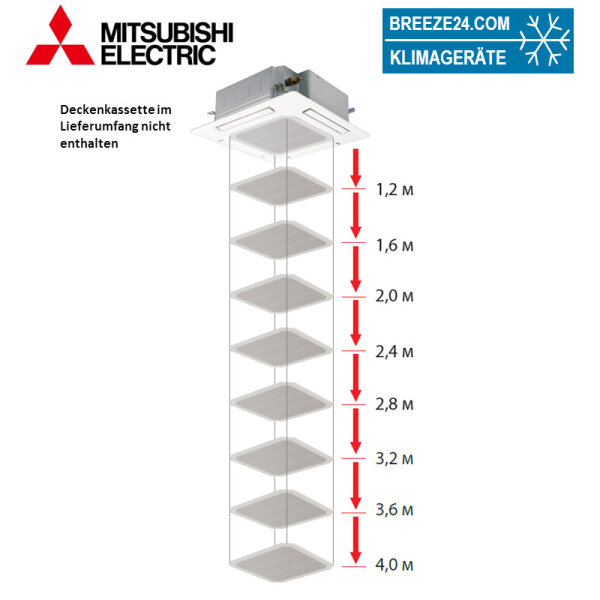 Mitsubishi Electric PLP-6EAJ Filterlift Blende für 4-Wege Deckenkassetten der MR.SLIM Baureihe