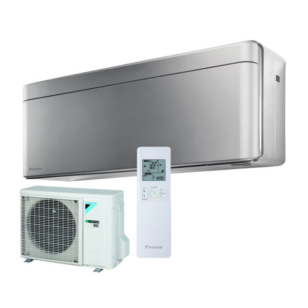 Daikin Set Wandgerät Stylish WiFi silber 2,0 kW - FTXA20CS + RXA20A5V1B8 | Raumgröße 20 - 25 m²