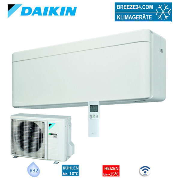 Daikin Set Wandgerät Stylish WiFi weiß 2,5 kW - FTXA25CW + RXA25A5V1B8 | Raumgröße 25 - 30 m² | R32