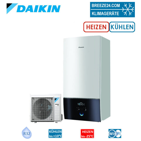 Daikin Altherma 3 R W Set ERGA04EV7 + EHBX04E6V Wärmepumpe + Hydrobox mit Heizstab 6 kW | WiFi