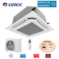 GREE Set 4-Wege-Deckenkassette 5,0 kW GUD-050-TA +...