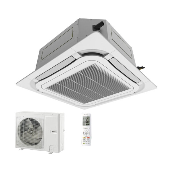 GREE Set 4-Wege-Deckenkassette 10,0 kW GUD100T1 + PANEL TF06 + GUD100W1/NhA-S R32 Klimaanlage 400V
