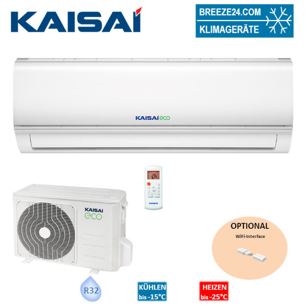 Kaisai Set Wandgerät Eco 3,5 kW KEX-12KTKI + KEX-12KTKO für 1 Raum mit 35 - 40 m² | R32