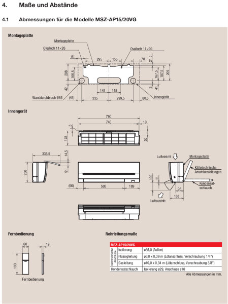 Mitsubishi Electric Wandgerät Kompakt WiFi 6,1 kW MSZ-AP60VGK | Raumgröße 60 - 65 m² | R32