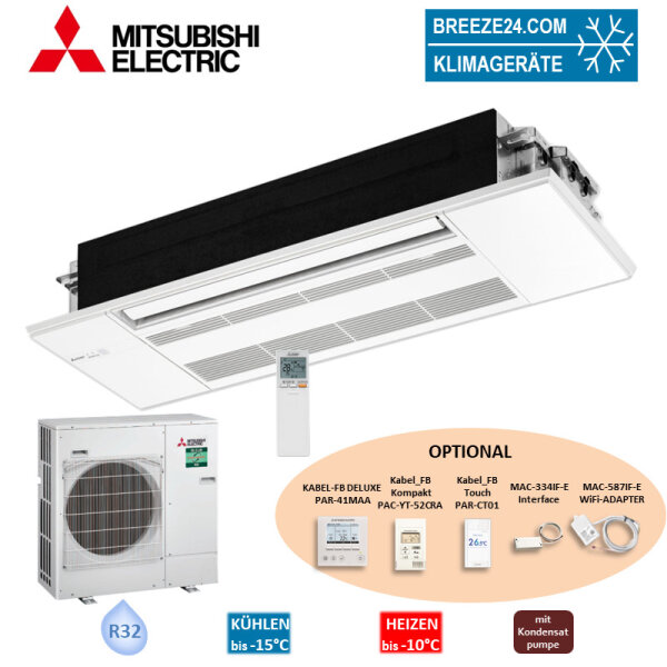 Mitsubishi Electric Set 5,0 kW - MLZ-KP50VG 1-Wege-Deckenkassette + Blende MLP-444W + SUZ-M50VA R32