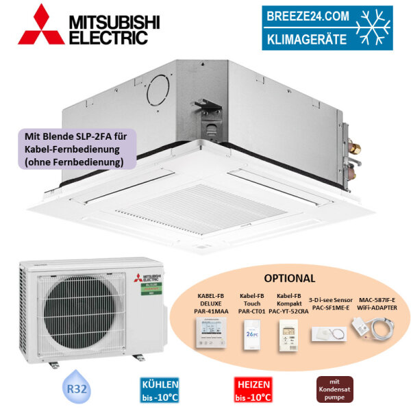 Mitsubishi Electric Set 4-Wege-Deckenkassette 3,5 kW - SLZ-M35FA + Blende SLP-2FA + SUZ-M35VA R32