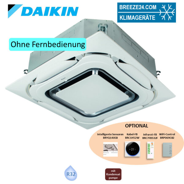 Daikin Deckenkassette 13,4 kW - FCAHG140H-4 mit Blende BYCQ140EP Design weiß R32