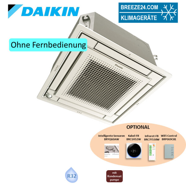 Daikin Deckenkassette 5,7 kW Euroraster weiss FFA60A9-2 + Blende BYFQ60CW R32