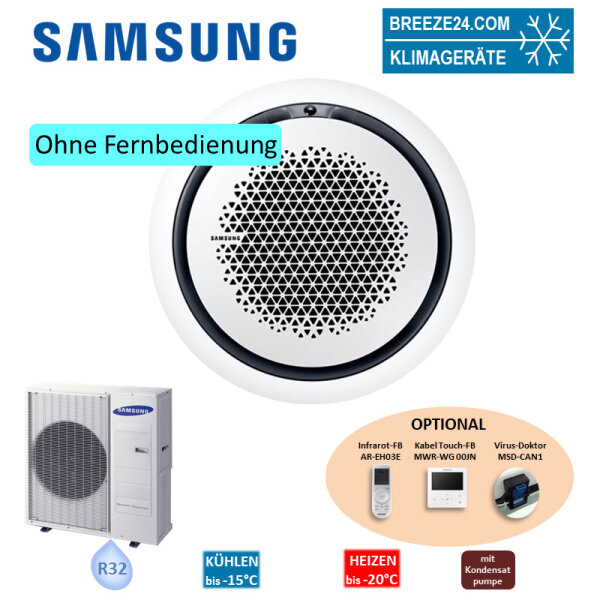Samsung Set Deckenkassette Round Airflow 7,1 kW AC 071 RN4PKG + Blende PC4NUNMAN weiss + AC 071 RXADKG R32 Klimaanlage