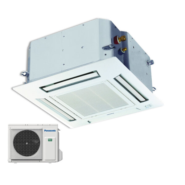 Panasonic Set 3,6 kW - S-36PY2E5B 4-Wege-Deckenkassette Euroraster + Blende CZ-KPY3BW + U-36PZH2E5