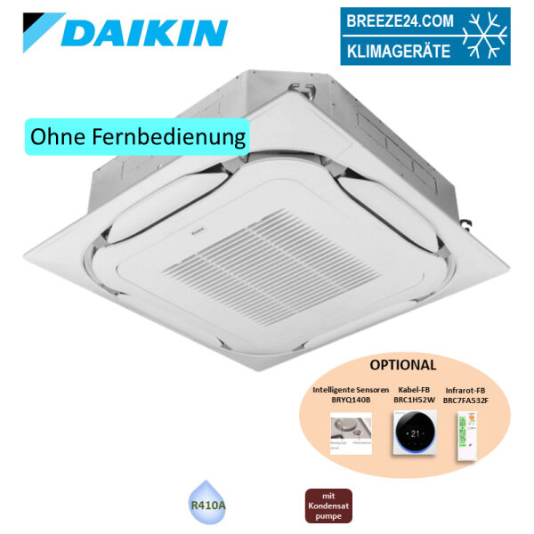 Daikin 4-Wege-Deckenkassette 2,8 kW - FXFQ25B-1 VRV standard weiss mit Blende BYCQ140E - R410A