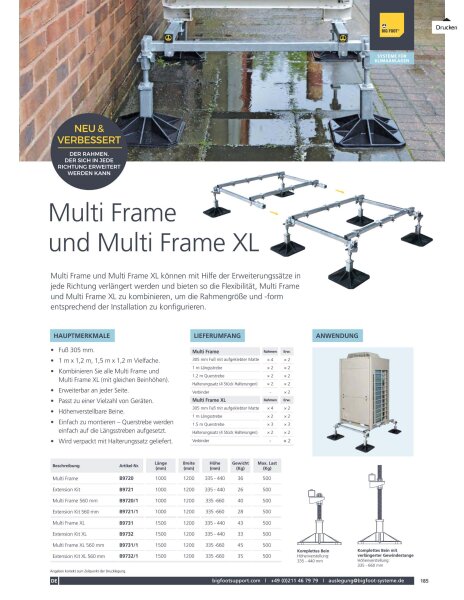 Aspen Big Foot-Multi-Frame Anbau (1m x 1,2m) Montagesystem für Außeneinheiten B9721 für B9720