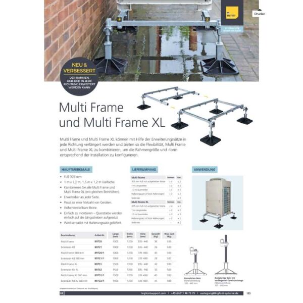 Aspen Big Foot SET 305 Beinhalter Höhe 305 mm B6088