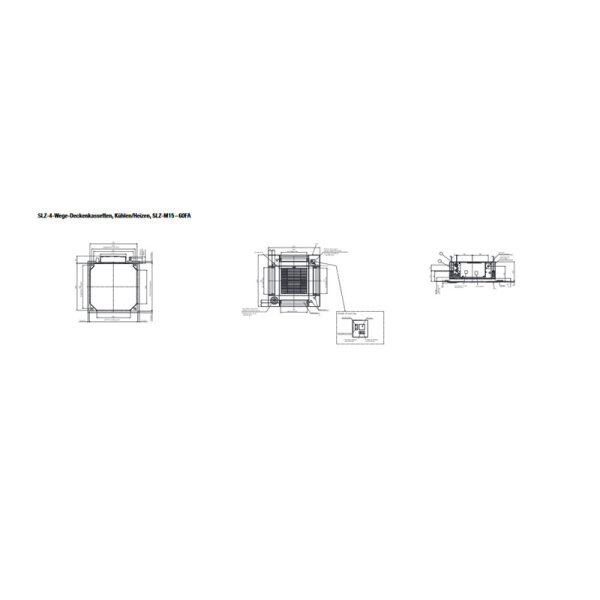 Mitsubishi Electric Set SLZ-M15FA + 2 x SLZ-M25FA + SLZ-M50FA + MXZ-4F72VF4 - 4-Wege-Deckenkassette