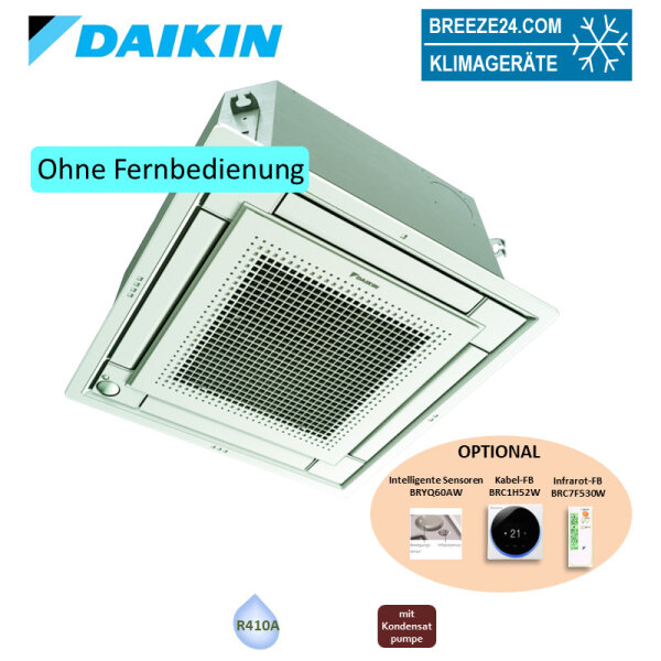 Daikin FXZQ40A 4-Wege-Deckenkassette 4,5 KW mit Blende BYFQ60CW weiß VRV