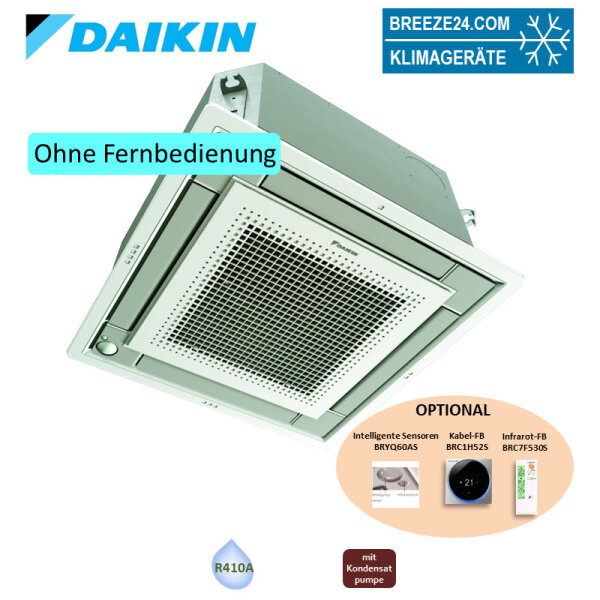 Daikin FXZQ32A 4-Wege-Deckenkassette 3,6 KW mit Blende BYFQ60CS silber VRV