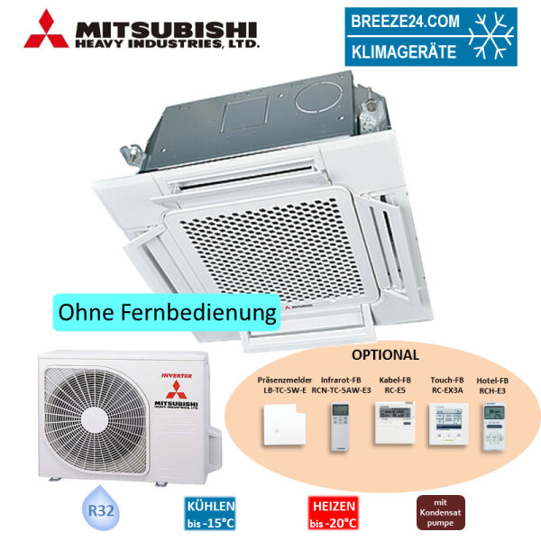 Mitsubishi Heavy Set 4-Wege-Deckenkassette Euroraster Komfortpaneel 5,6 kW - FDTC60VH + SRC60ZSX-W3 R32 Klimaanlage