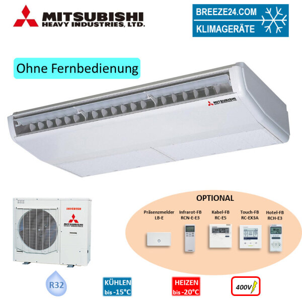 Mitsubishi Heavy Set Deckenunterbaugerät 13,6 kW - FDE140VH + FDC140VSA-W 400V Raumgröße 140 m² R32