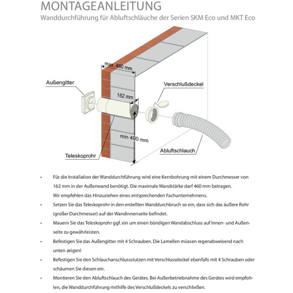 Remko Wanddurchführung für MKT 255/295 Eco