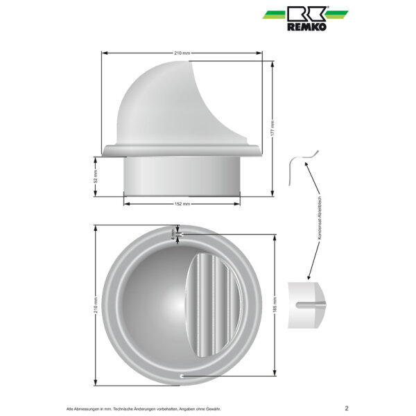 Regenschutzhauben-Set Edelstahl für KWT 180/240 DC