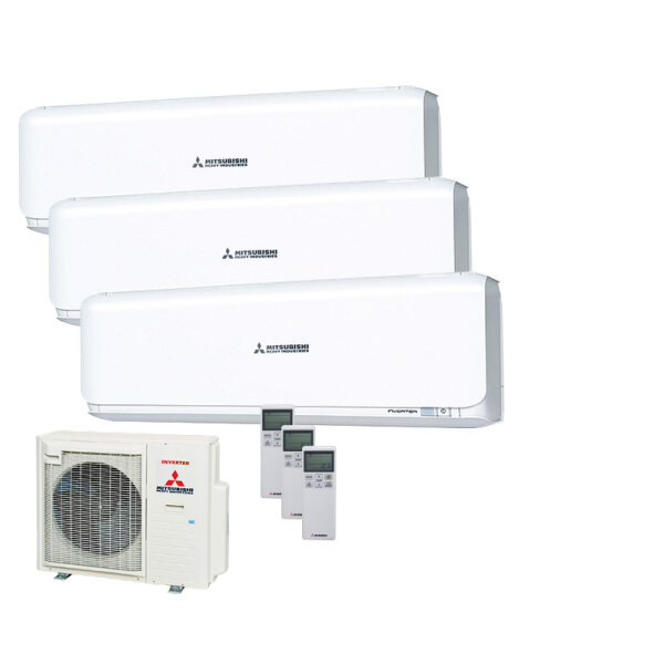 Mitsubishi Heavy Set 3 x Wandgeräte 2,5/5,0 kW - SRK25ZSX-W + 2 x SRK50ZSX-W + SCM80ZS-W R32
