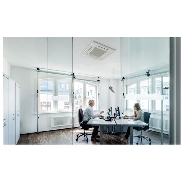 Mitsubishi Heavy Set 4 x 4-Wege-Deckenkassette Standardpaneel 3 x FDTC25VH1 + FDTC35VH1 + SCM71ZS-W