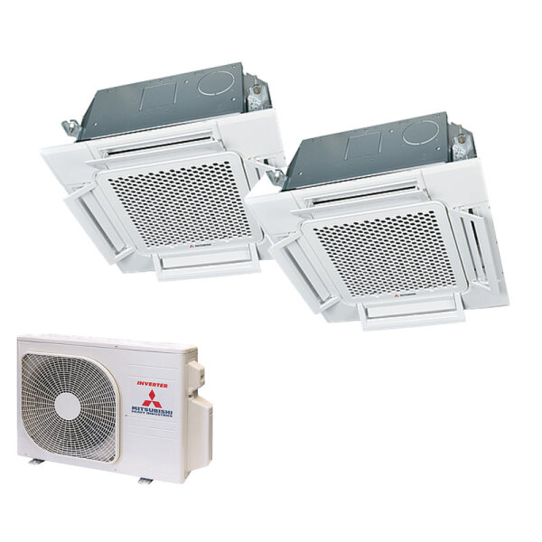 Mitsubishi Heavy Set 2,5/3,5kW FDTC25VH1 + FDTC35VH1 4-Wege-Deckenkassette Komfortpaneel + SCM40ZS-W