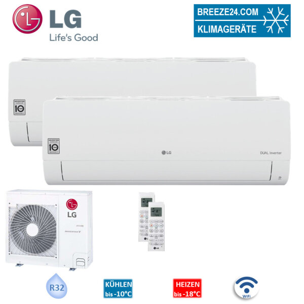 LG Set 2 Wandgeräte Standard Plus 3,5/6,6 kW - PC12SK NSJ + PC24SK NSK + MU5R30.U40 R32 Klimaanlage