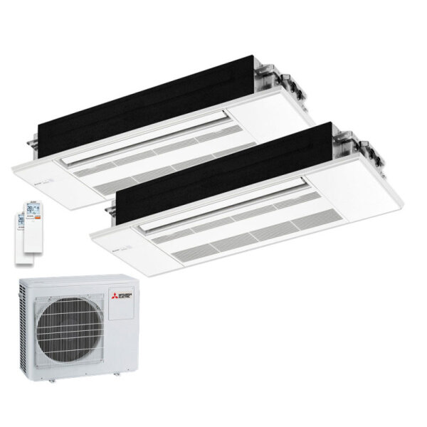 Mitsubishi Electric Set 2,5 kW 2 x MLZ-KP25VF 1-Wege-Deckenkassette mit Blende + MXZ-2F53VF R32