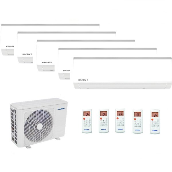 Kaisai Set 5 Wandgeräte 2,6/3,5 kW 2 x KWX-09KRHI + 3 x KWX-12KRHI + K50E-42HFN32H - R32