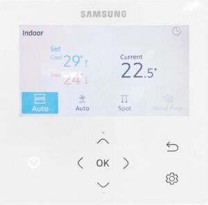 Samsung 1-Weg-Deckenkassette AJ 026 TN1DKG + Blende PC1NWFMAN Wind-Free (Nur Multisplit/NASA) R32 2,6 kW + IR-FB AR-EH03E