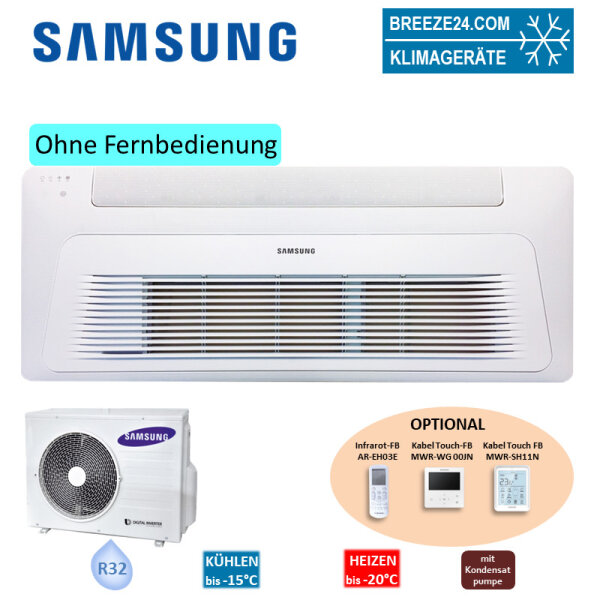 Samsung Set 3,5 kW - AC 035 RN1DKG 1-Weg-Deckenkassette + Blende PC1NWFMAN Wind-Free + AC 035 RXADKG BAC NASA Klimaanlage