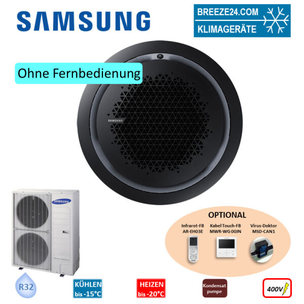 Samsung Set AC 140 RN4PKG + Blende PC4NBNMAN schwarz + AC 140 RXADNG Deckenkassette 13,4 kW  400V