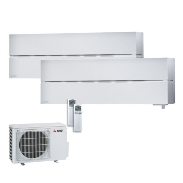 Mitsubishi Electric Set 2 Wandgeräte Diamond WiFi 1,8/3,5kW MSZ-LN18VG2W+MSZ-LN35VG2W + MXZ-2F42VF4