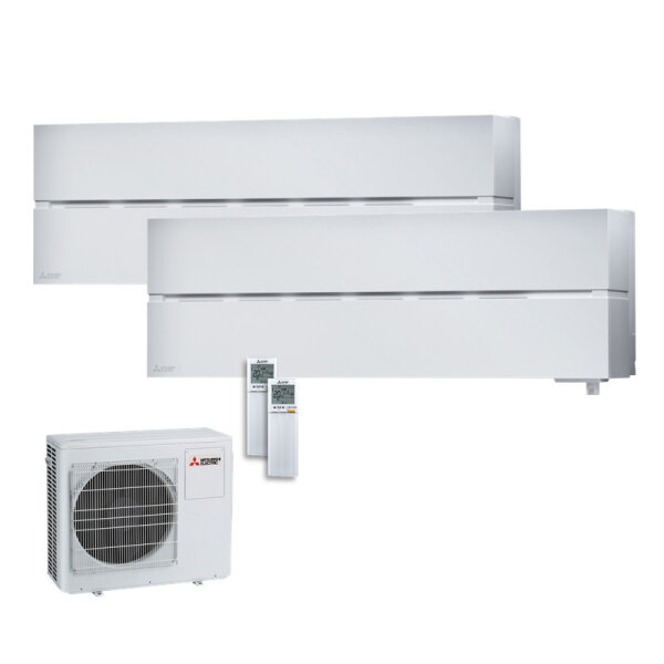 Mitsubishi Electric Set 2 Wandgeräte Diamond WiFi 2,5 kW 2 x MSZ-LN25VG2W + MXZ-2F42VF4 R32