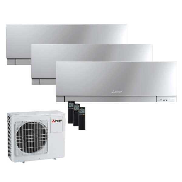 Mitsubishi Electric Set 3 Wandgeräte Premium 2,5 kW - MSZ-EF25VGKS + MXZ-3F68VF3 | WiFi | R32