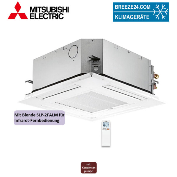 Mitsubishi Electric 4-Wege Deckenkassette 2,2 kW  PLFY-WL20VFM-E Euroraster + Blende SLP-2FALM2 HVRF