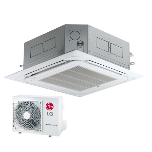 LG Set 3,4 kW - UT12FH NQ0 4-Wege Deckenkassette Euroraster mit Blende PT-QAGW0 + UUA1 UL0 R32