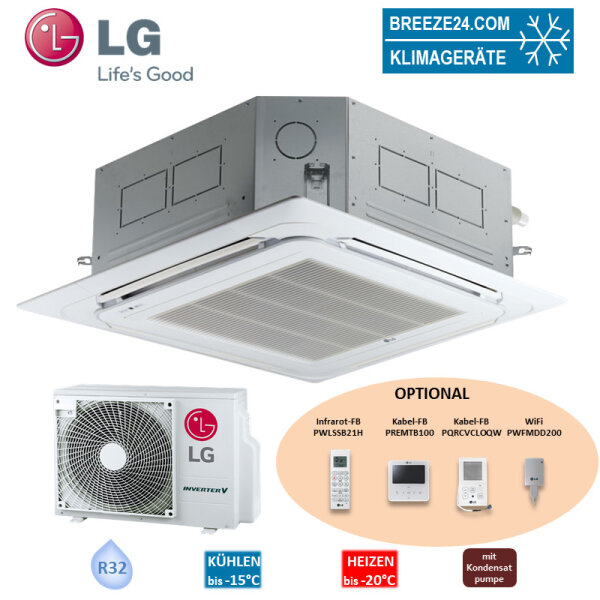 LG Set 4-Wege Deckenkassette 5,0 kW - UT18FH NB0 mit Blende PT-AFGW0 + UUB1 U20 R32 Klimaanlage