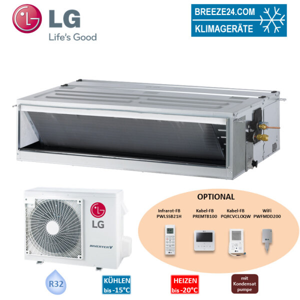 LG Set Kanalgerät mittlere Pressung 3,5 kW - UM12FH N10 + UUA1 UL0 R32 Klimaanlage