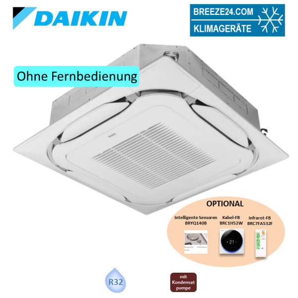 Daikin 4-Wege-Deckenkassette 14,0 kW - FXFA125A-2 VRV 5 mit Standardblende reinweiß BYCQ140EW - R32