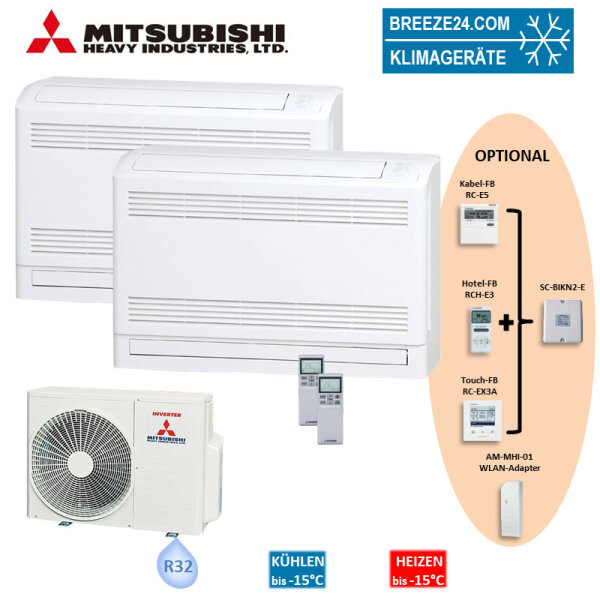 Mitsubishi Heavy Set 2 Truhengeräte 2,5/5,0kW SRF25ZS-W + SRF50ZSX-W + SCM60ZS-W R32 Klimaanlage
