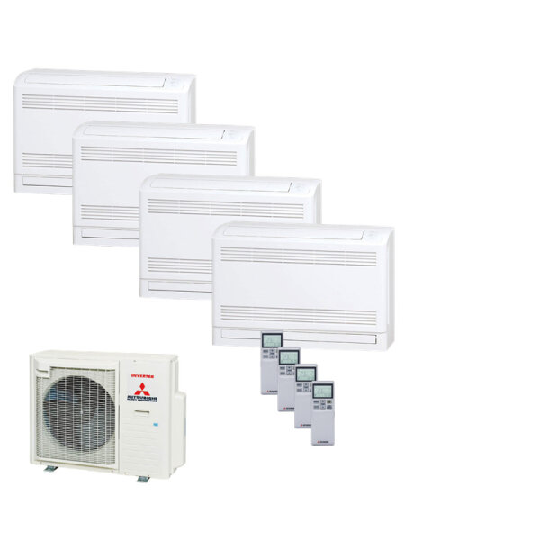 Mitsubishi Heavy Set 4 Truhengeräte 2,5/3,5kW 2 x SRF25ZS-W + 2 x SRF35ZS-W + SCM80ZS-W R32